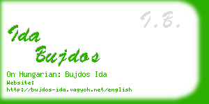 ida bujdos business card